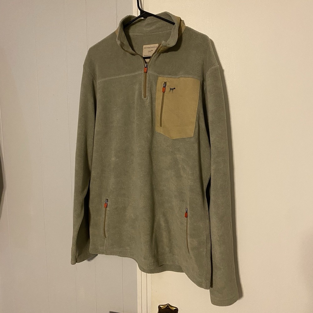 Southern Point Co Men's Fleece Jacket Large 1/4 Zip Pullover Bennington Green